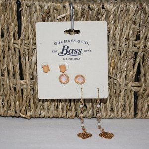 G.H. Bass Gold set of 3 Earrings